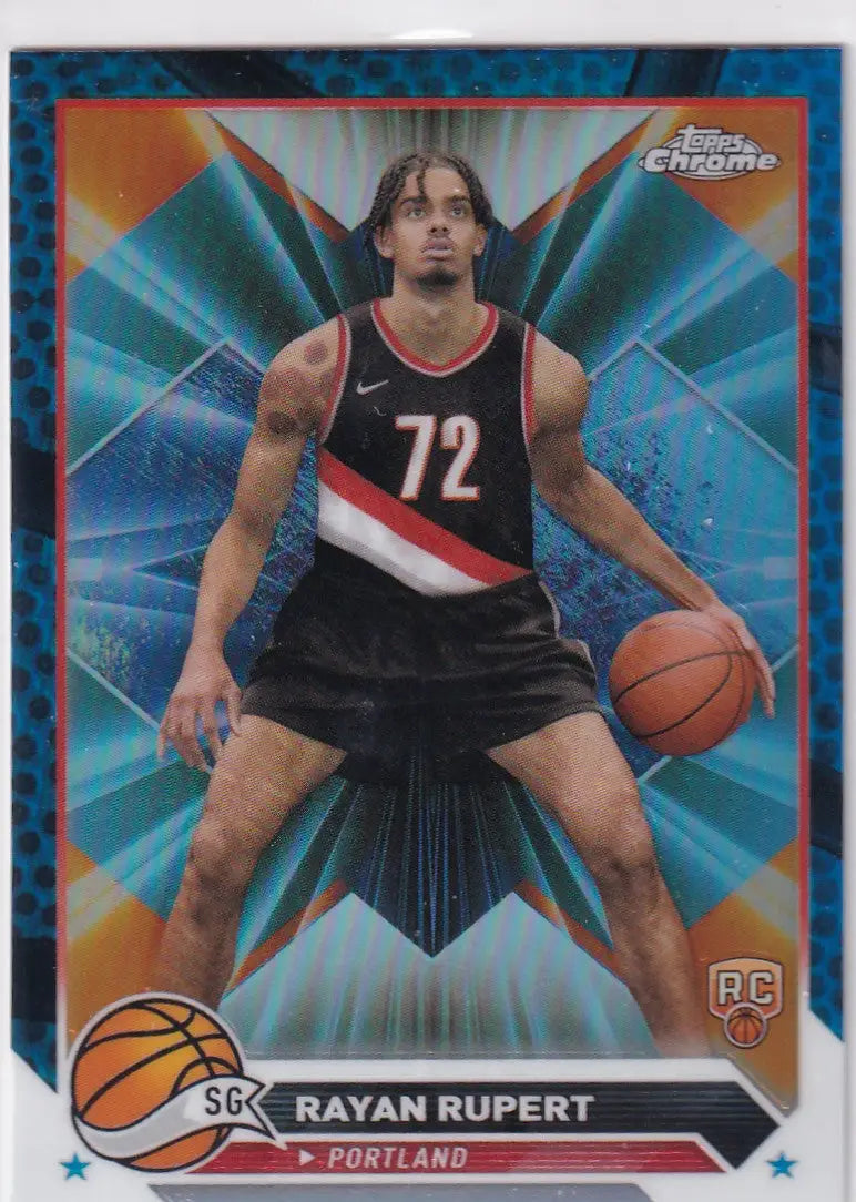2024 TOPPS CHROME #155 RAYAN RUPERT HOLO- PORTLAND TRAIL BLAZZERS - Basketball Card Single