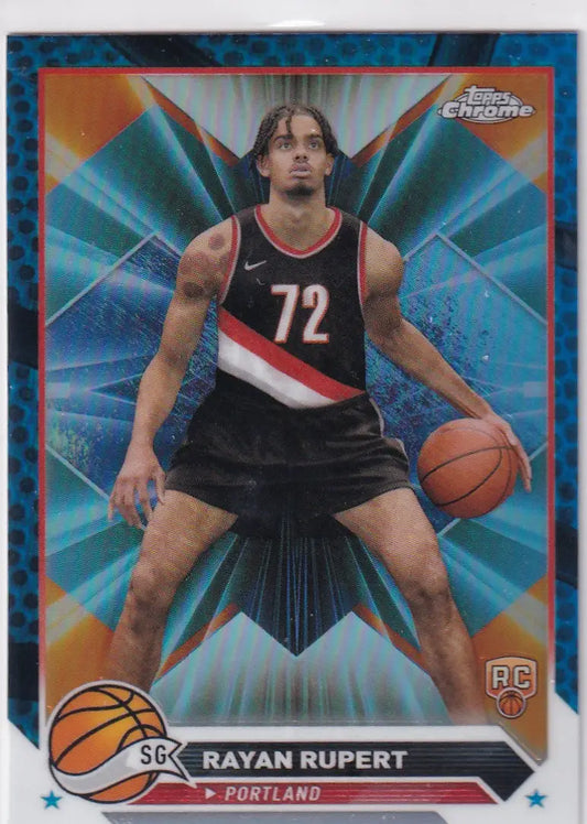 2024 TOPPS CHROME #155 RAYAN RUPERT HOLO- PORTLAND TRAIL BLAZZERS - Basketball Card Single