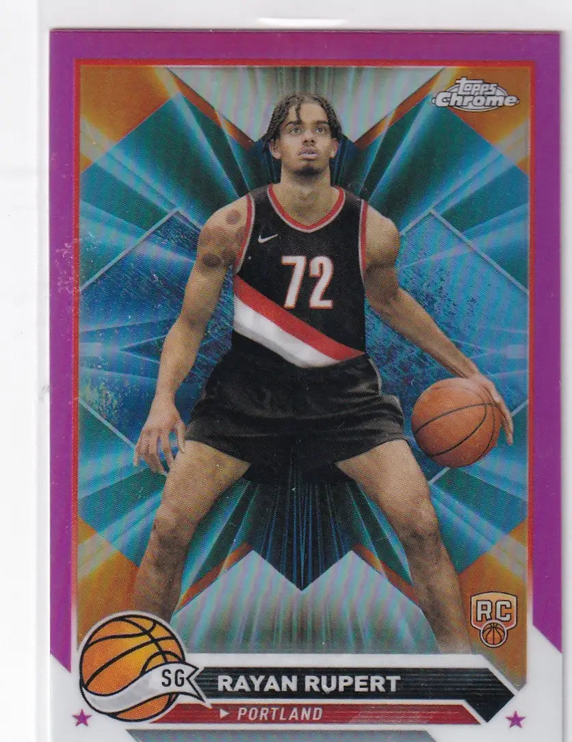2024 TOPPS CHROME #155 RAYAN RUPERT PINK- PORTLAND TRAIL BLAZZERS