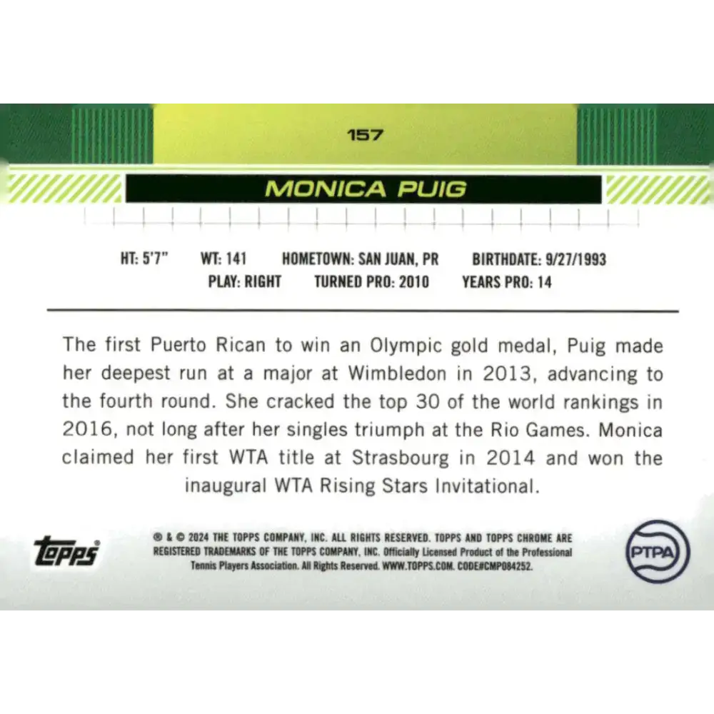 2024 Topps Chrome #157 Monica Puig EX Excellent Tennis Card - Other