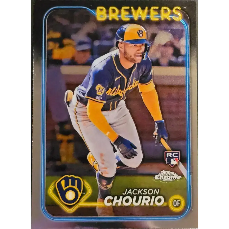 2024 Topps Chrome #161 Jackson Chourio NM-MT RC Rookie Milwaukee Brewers Baseball Card - Baseball Card Single