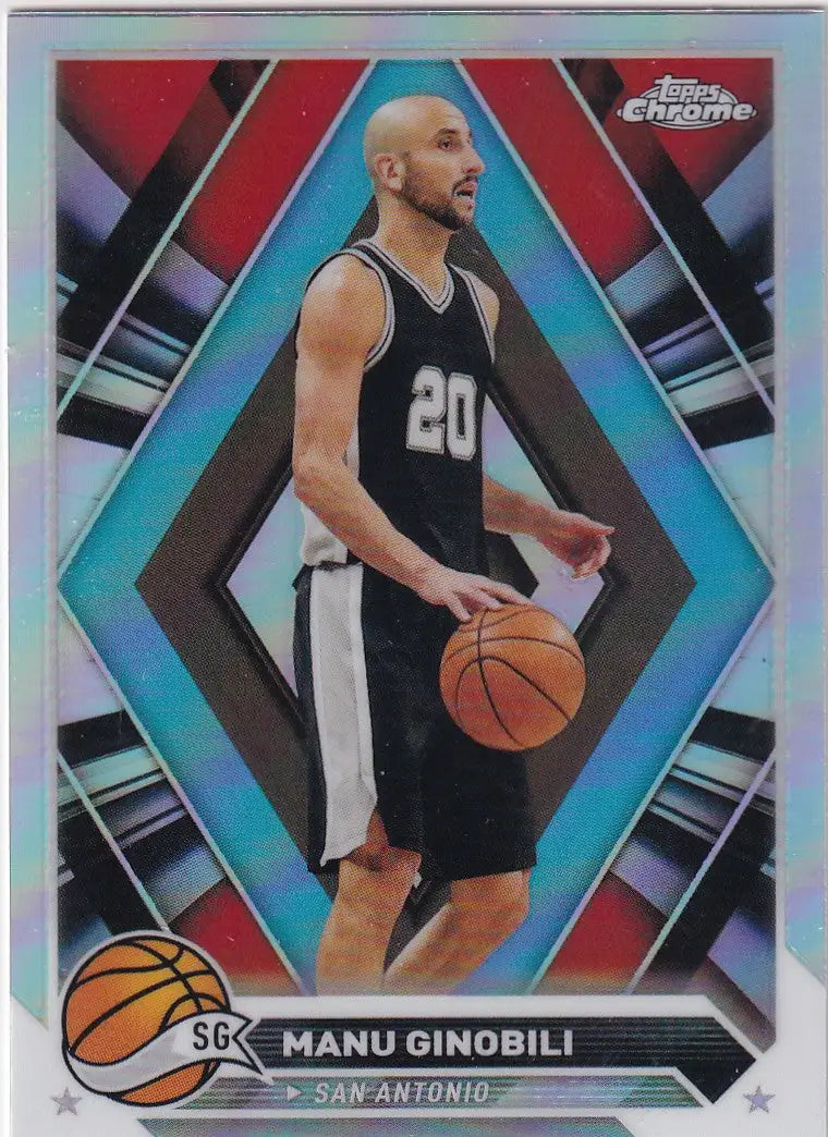 2024 TOPPS CHROME #162 MANU GINOBILI REFRACTOR- SAN ANTONIO SPURS