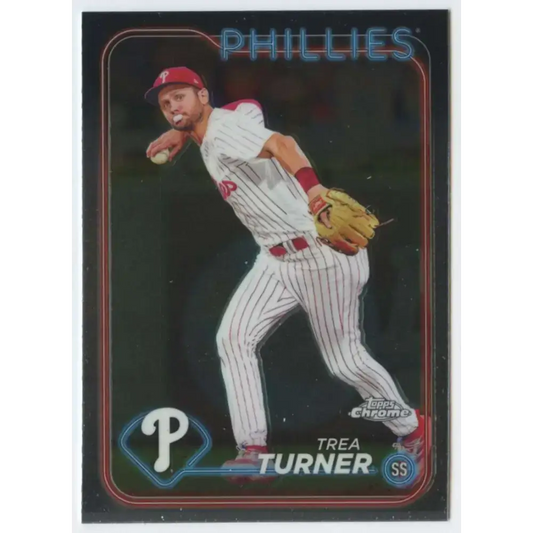 2024 Topps Chrome #169 Trea Turner NM-MT Philadelphia Phillies Baseball Card - Baseball Card Single
