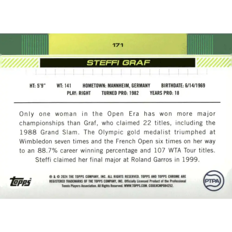 2024 Topps Chrome #171 Steffi Graf EX Excellent Tennis Card - Other