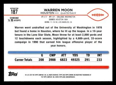 2024 Topps Chrome #187 Warren Moon - Football Card Single