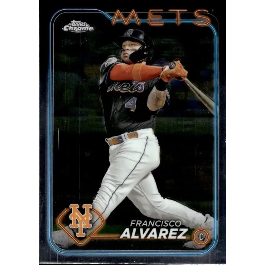 2024 Topps Chrome #188 Francisco Alvarez NM-MT New York Mets Baseball Card - Baseball Card Single