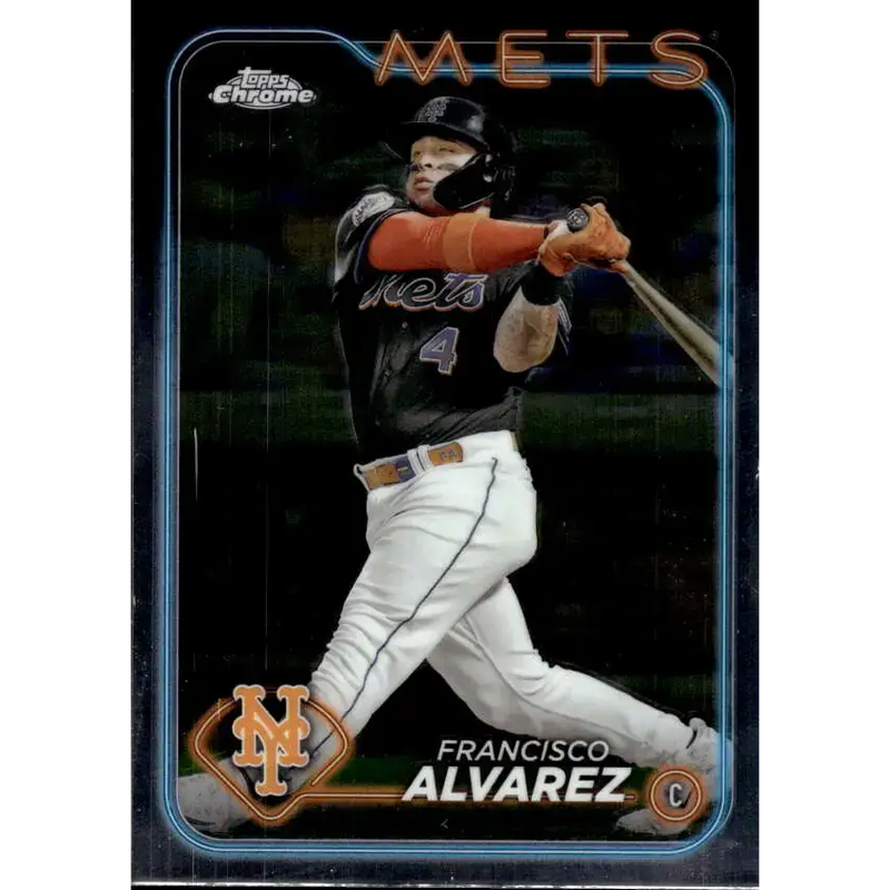 2024 Topps Chrome #188 Francisco Alvarez NM-MT New York Mets Baseball Card - Baseball Card Single