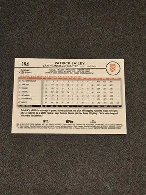 2024 Topps Chrome #194 Patrick Bailey X-Fractors - Baseball Card Single