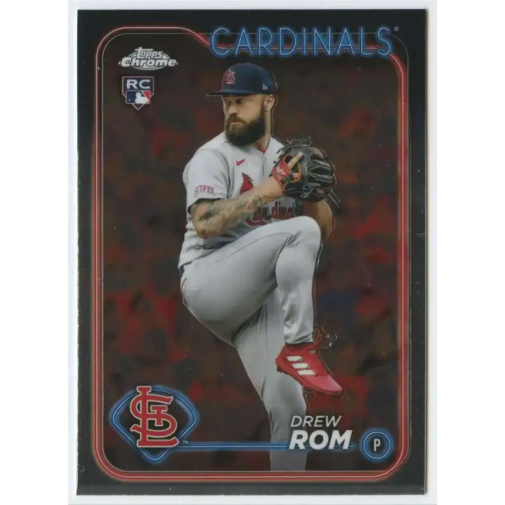2024 Topps Chrome #195 Drew Rom NM-MT RC Rookie St Louis Cardinals Baseball Card - Baseball Card Single
