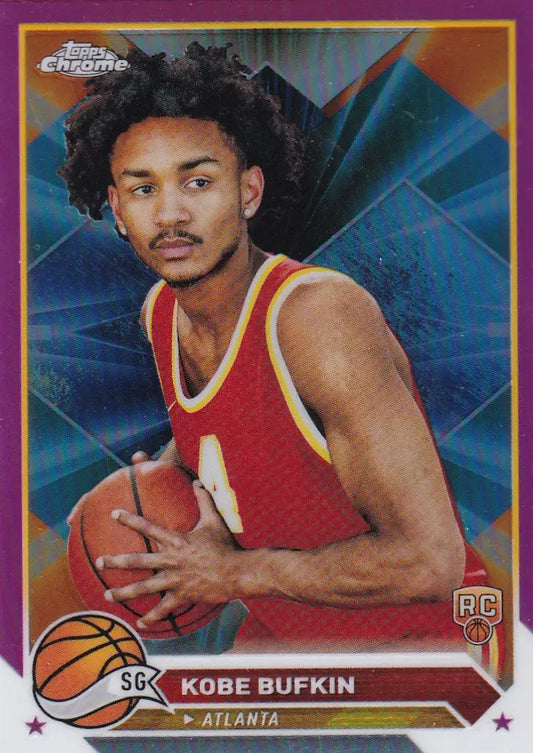 2024 TOPPS CHROME #197 KOBE BUFKIN PINK- ATLANTA HAWKS - Basketball Card Single