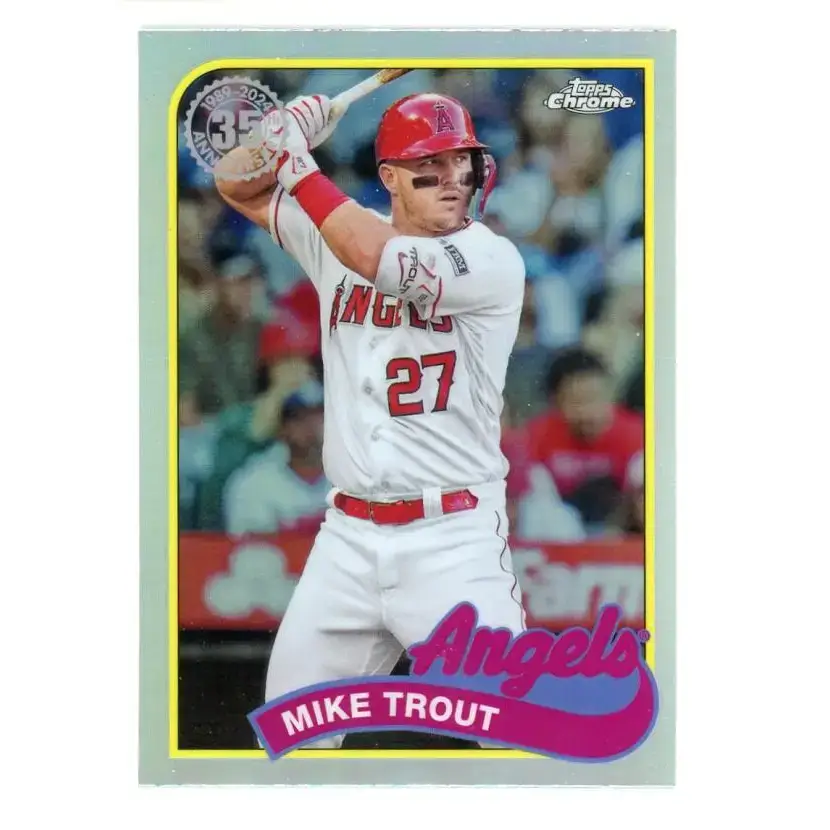 2024 Topps Chrome 1989 Baseball Refractor #89CB-1 Mike Trout NM-MT Los Angeles Angels Baseball Card - Baseball Card