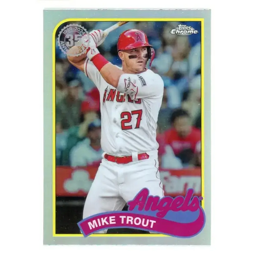 2024 Topps Chrome 1989 Baseball Refractor #89CB-1 Mike Trout NM-MT Los Angeles Angels Baseball Card - Baseball Card