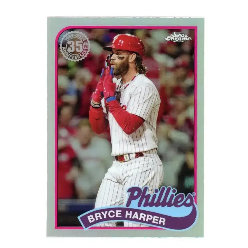 2024 Topps Chrome 1989 Baseball Refractor #89CB-10 Bryce Harper NM-MT Philadelphia Phillies Baseball Card - Baseball