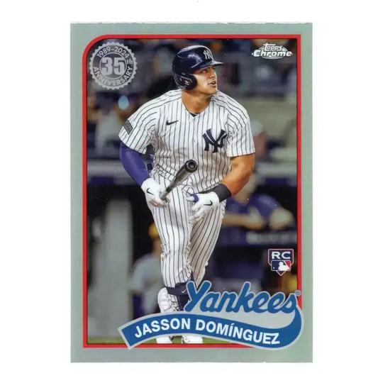 2024 Topps Chrome 1989 Baseball Refractor #89CB-12 Jasson Dominguez NM-MT New York Yankees Baseball Card - Baseball