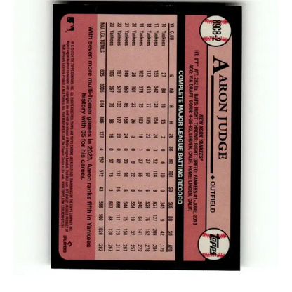 2024 Topps Chrome 1989 Baseball Refractor #89CB-2 Aaron Judge NM-MT New York Yankees Baseball Card