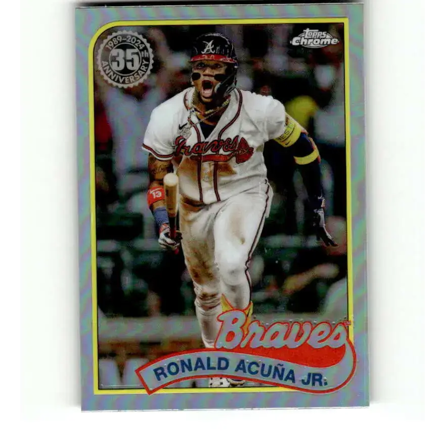 2024 Topps Chrome 1989 Baseball Refractor #89CB-3 Ronald Acuna Jr. NM-MT Atlanta Braves Baseball Card - Baseball Card