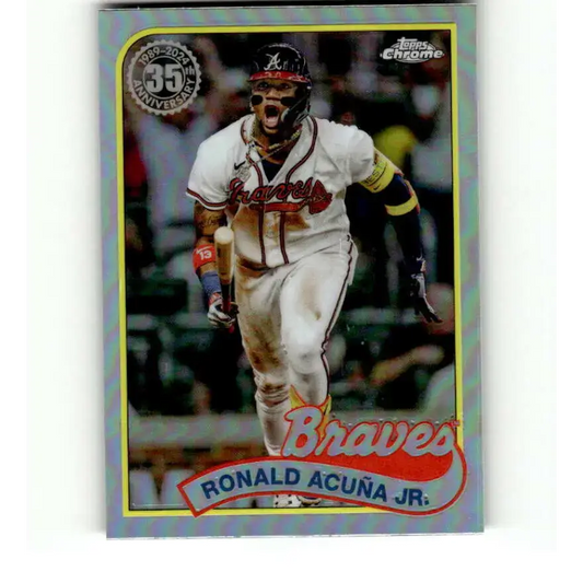 2024 Topps Chrome 1989 Baseball Refractor #89CB-3 Ronald Acuna Jr. NM-MT Atlanta Braves Baseball Card - Baseball Card