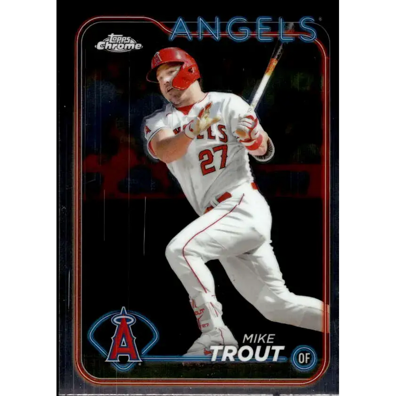 2024 Topps Chrome #200 Mike Trout NM-MT Los Angeles Angels Baseball Card - Baseball Card Single