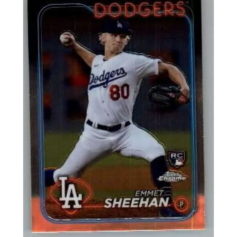 2024 Topps Chrome #221 Emmet Sheehan NM-MT RC Rookie Los Angeles Dodgers Baseball Card - Baseball Card Single
