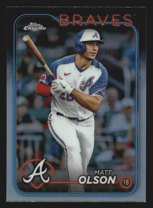 2024 Topps Chrome #23 Matt Olson Refractor Atlanta Braves - Baseball Card Single