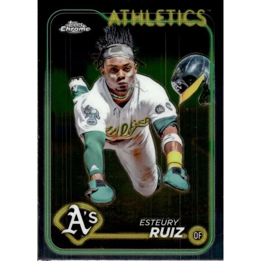 2024 Topps Chrome #241 Esteury Ruiz NM-MT Oakland Athletics Baseball Card - Baseball Card Single