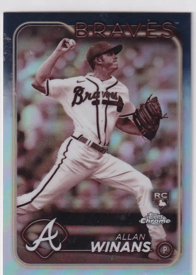 2024 TOPPS CHROME #249 ALLAN WINANS SEPIA REFRACTOR- ATLANTA BRAVES - Baseball Card Single