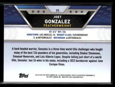 2024 Topps Chrome #25 Joet Gonzalez - Baseball Card Single