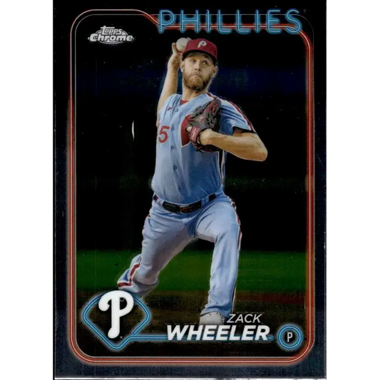 2024 Topps Chrome #25 Zack Wheeler NM-MT Philadelphia Phillies Baseball Card - Baseball Card Single