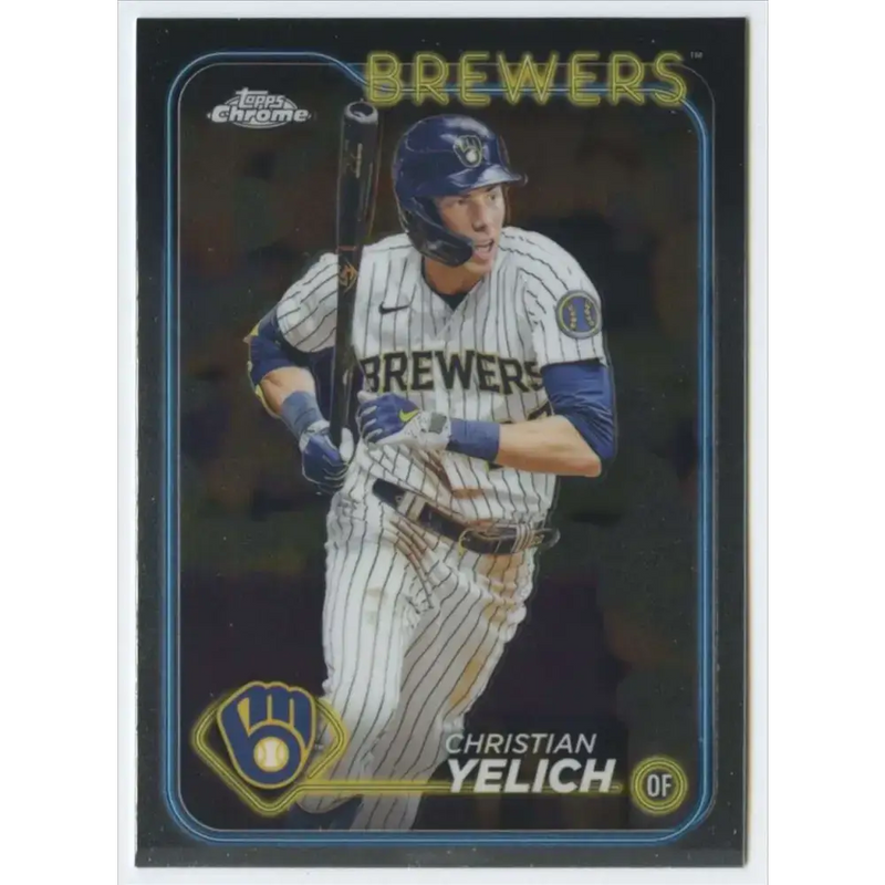 2024 Topps Chrome #253 Christian Yelich NM-MT Milwaukee Brewers Baseball Card - Baseball Card Single