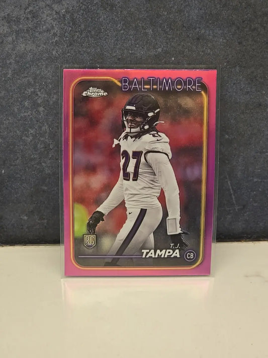 2024 Topps Chrome #255 T.J. Tampa Pink Refractor - Football Card Single