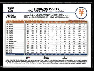 2024 Topps Chrome #257 Starling Marte Refractors - Baseball Card Single
