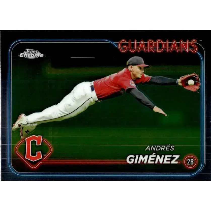 2024 Topps Chrome #259 Andres Gimenez NM-MT Cleveland Guardians Baseball Card - Baseball Card Single