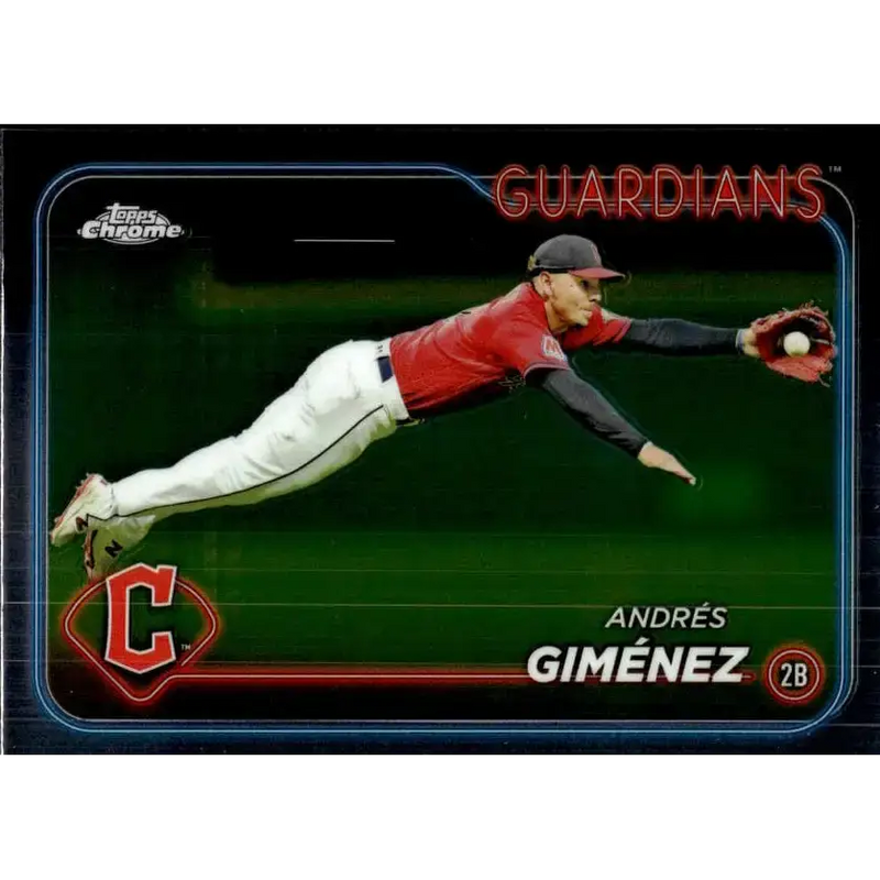 2024 Topps Chrome #259 Andres Gimenez NM-MT Cleveland Guardians Baseball Card - Baseball Card Single
