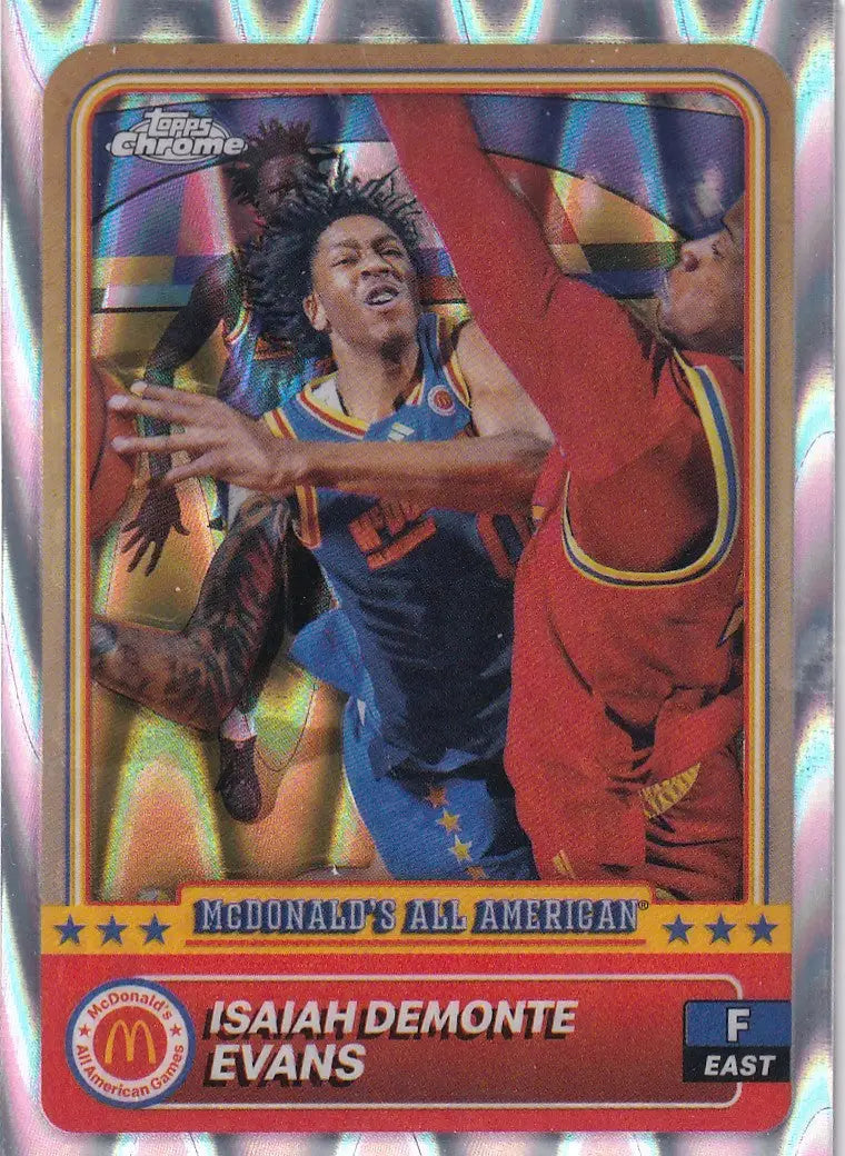 2024 TOPPS CHROME #27 ISAIAH DEMONTE EVANS RAY WAVE- DUKE BLUE DEVILS