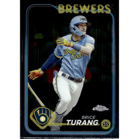 2024 Topps Chrome #272 Brice Turang NM-MT Milwaukee Brewers Baseball Card - Baseball Card Single