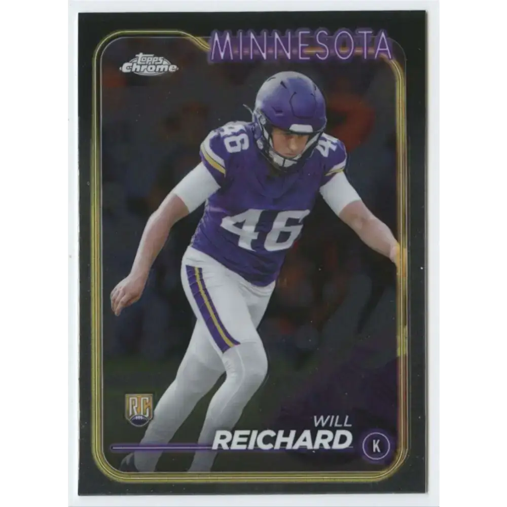 2024 Topps Chrome #277 Will Reichard NM-MT RC Rookie Minnesota Vikings Football Card - Football Card Single