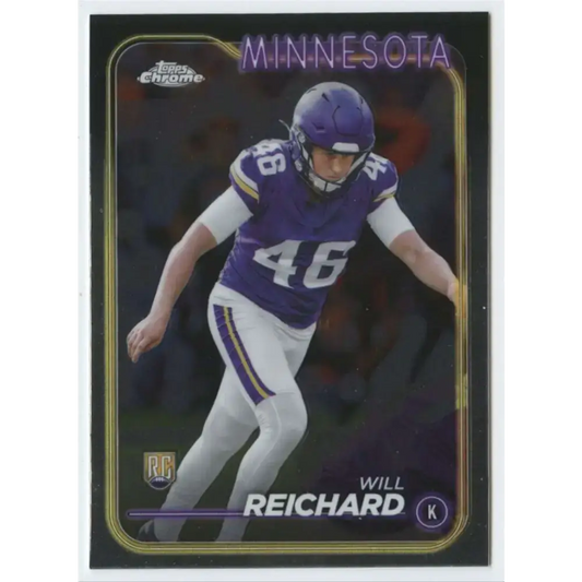 2024 Topps Chrome #277 Will Reichard NM-MT RC Rookie Minnesota Vikings Football Card - Football Card Single