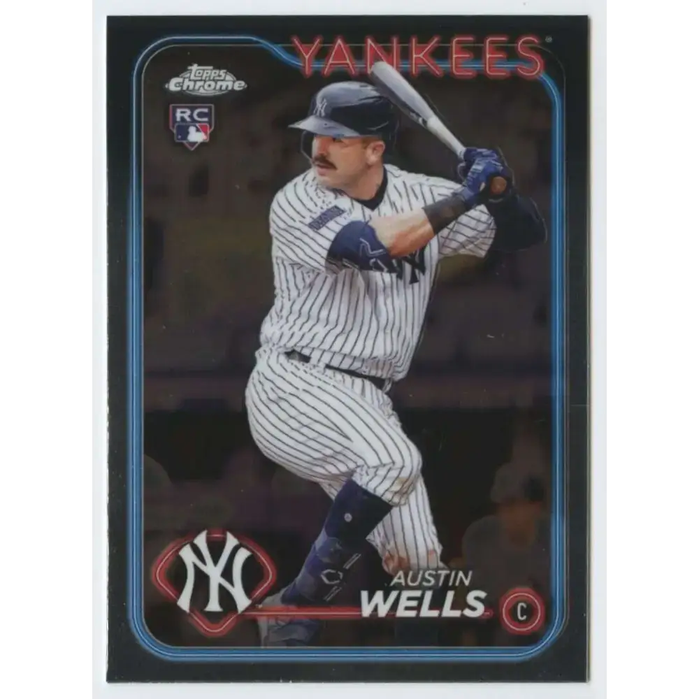 2024 Topps Chrome #281 Austin Wells NM-MT RC Rookie New York Yankees Baseball Card - Baseball Card Single