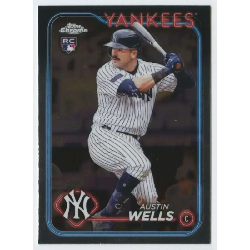2024 Topps Chrome #281 Austin Wells NM-MT RC Rookie New York Yankees Baseball Card - Baseball Card Single