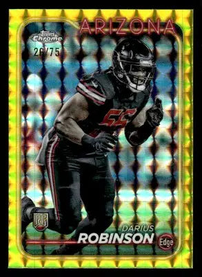 2024 Topps Chrome #289 Darius Robinson Yellow Geometric Refractor #/75 - Football Card Single
