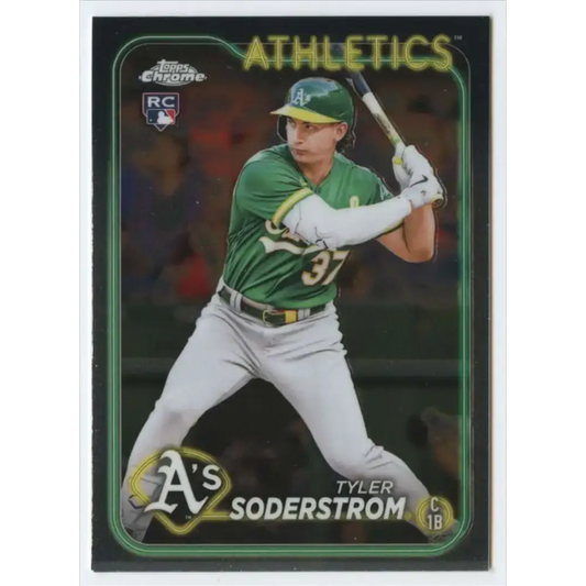 2024 Topps Chrome #298 Tyler Soderstrom NM-MT RC Rookie Oakland Athletics Baseball Card - Baseball Card Single
