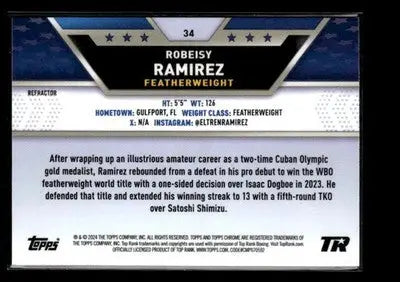 2024 Topps Chrome #34 Robeisy Ramirez Refractor - UFC/MMA Card Single