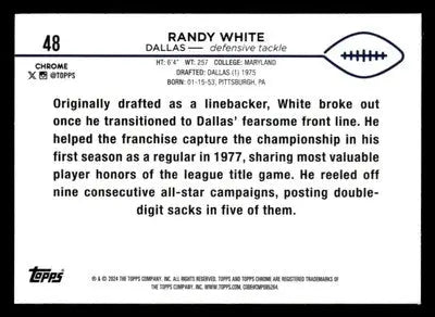 2024 Topps Chrome #48 Randy White Magenta Refractor #/399