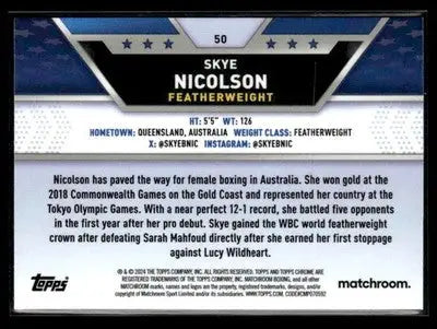 2024 Topps Chrome #50 Skye Nicolson - UFC/MMA Card Single