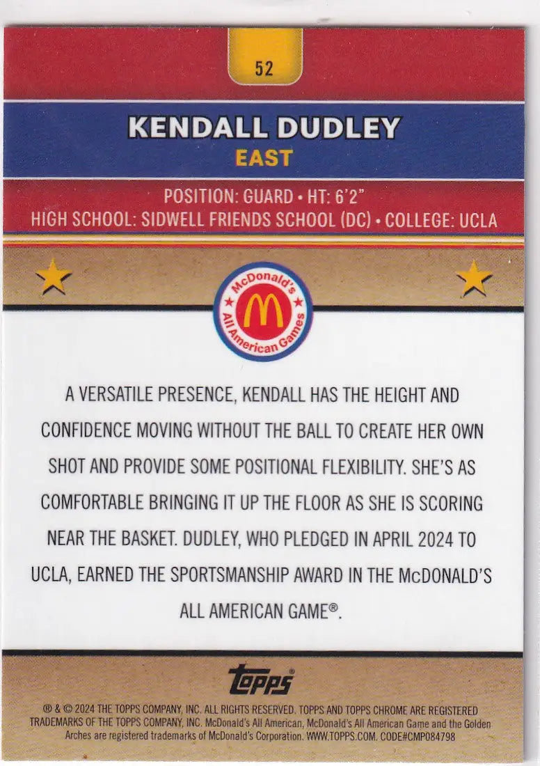 2024 TOPPS CHROME #52 KENDALL DUDLEY RAY WAVE- MICHIGAN