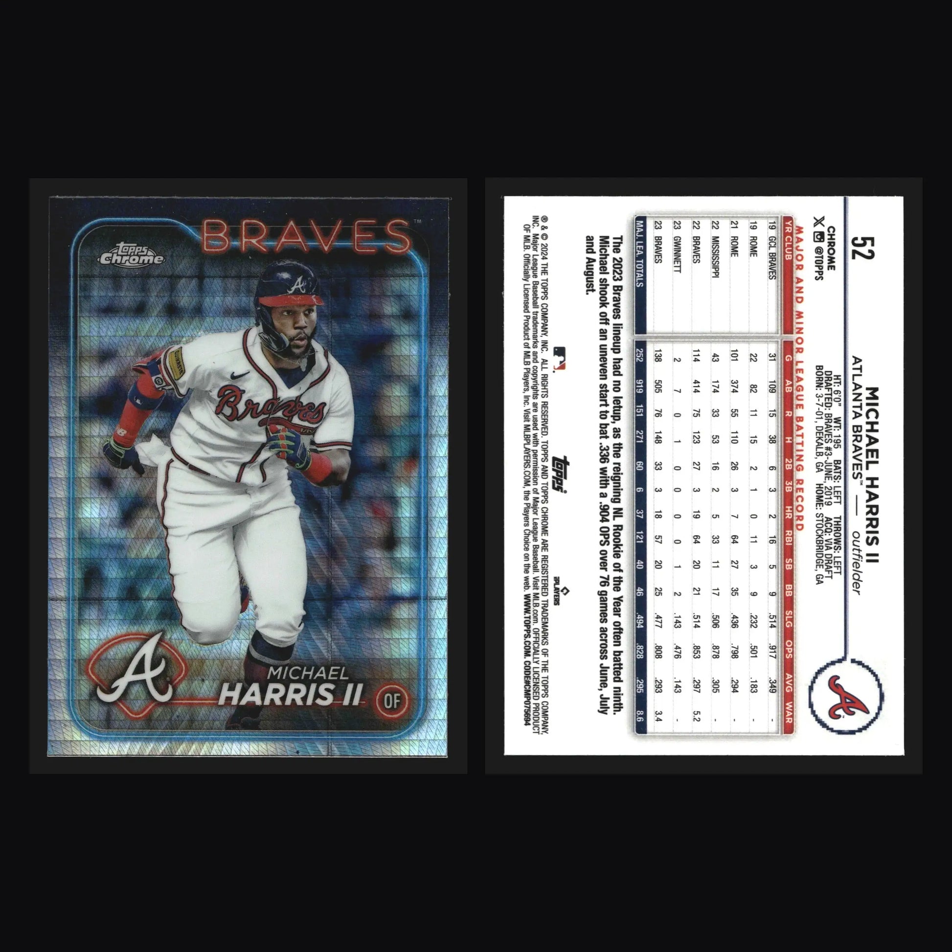 2024 Topps Chrome #52 Michael Harris II Prism Refractor Braves