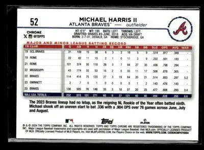 2024 Topps Chrome #52 Michael Harris II Prism Refractors - Baseball Card Single