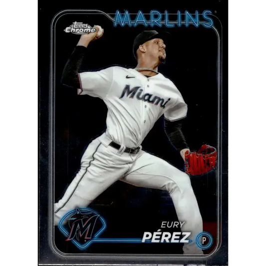 2024 Topps Chrome #6 Eury Perez NM-MT Miami Marlins Baseball Card - Baseball Card Single