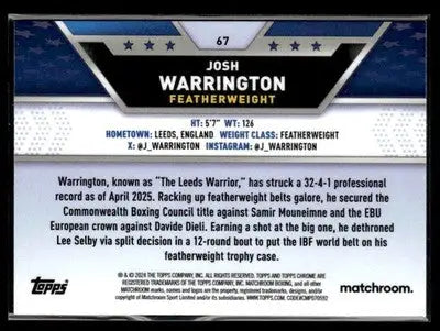 2024 Topps Chrome #67 Josh Warrington Prism Refractor - Other