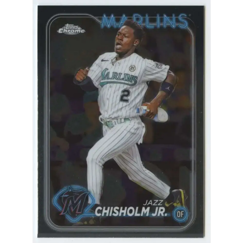 2024 Topps Chrome #70 Jazz Chisholm Jr. NM-MT Miami Marlins Baseball Card - Baseball Card Single
